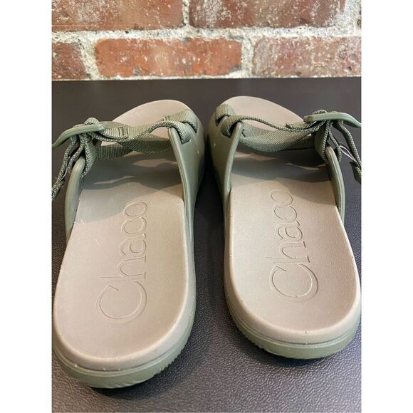 CHACO Army Green Outdoors Adjustable Strappy Sandal Slide Ladies Size 6 - Picture 2 of 11